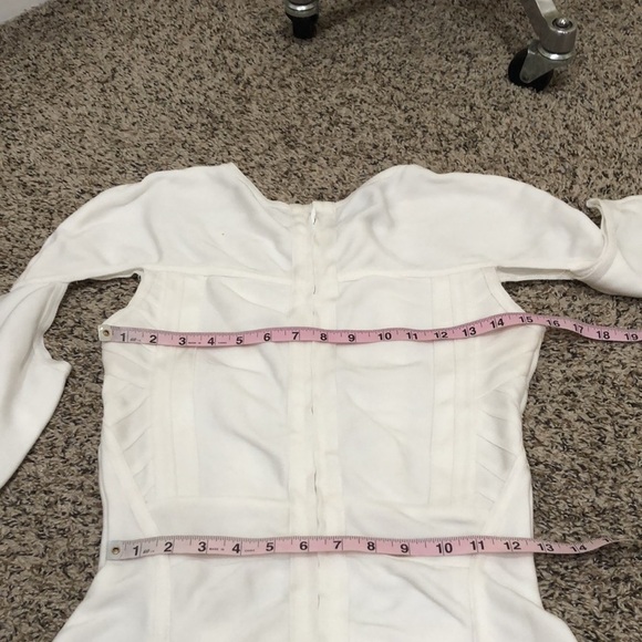 House of CB Bandage Dress Size Small White Cut Out Long Sleeve - Picture 5 of 9